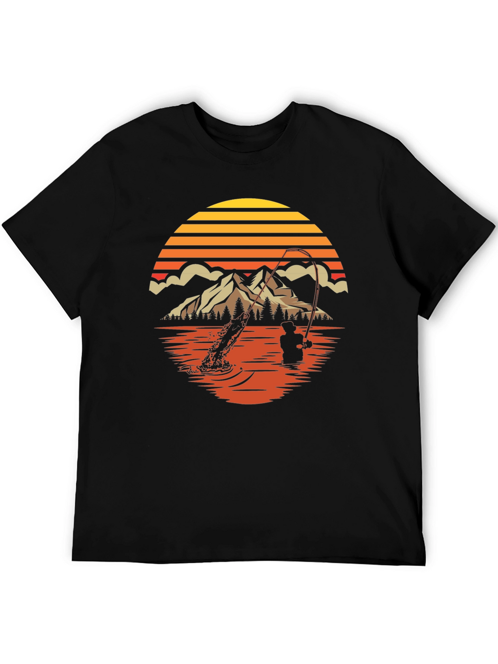 Fishing Sunset Graphic Tee