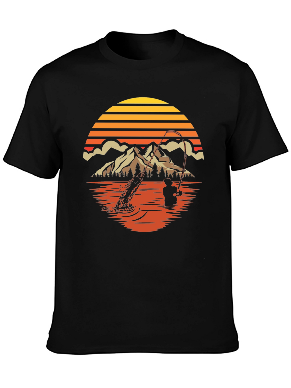 Fishing Sunset Graphic Tee