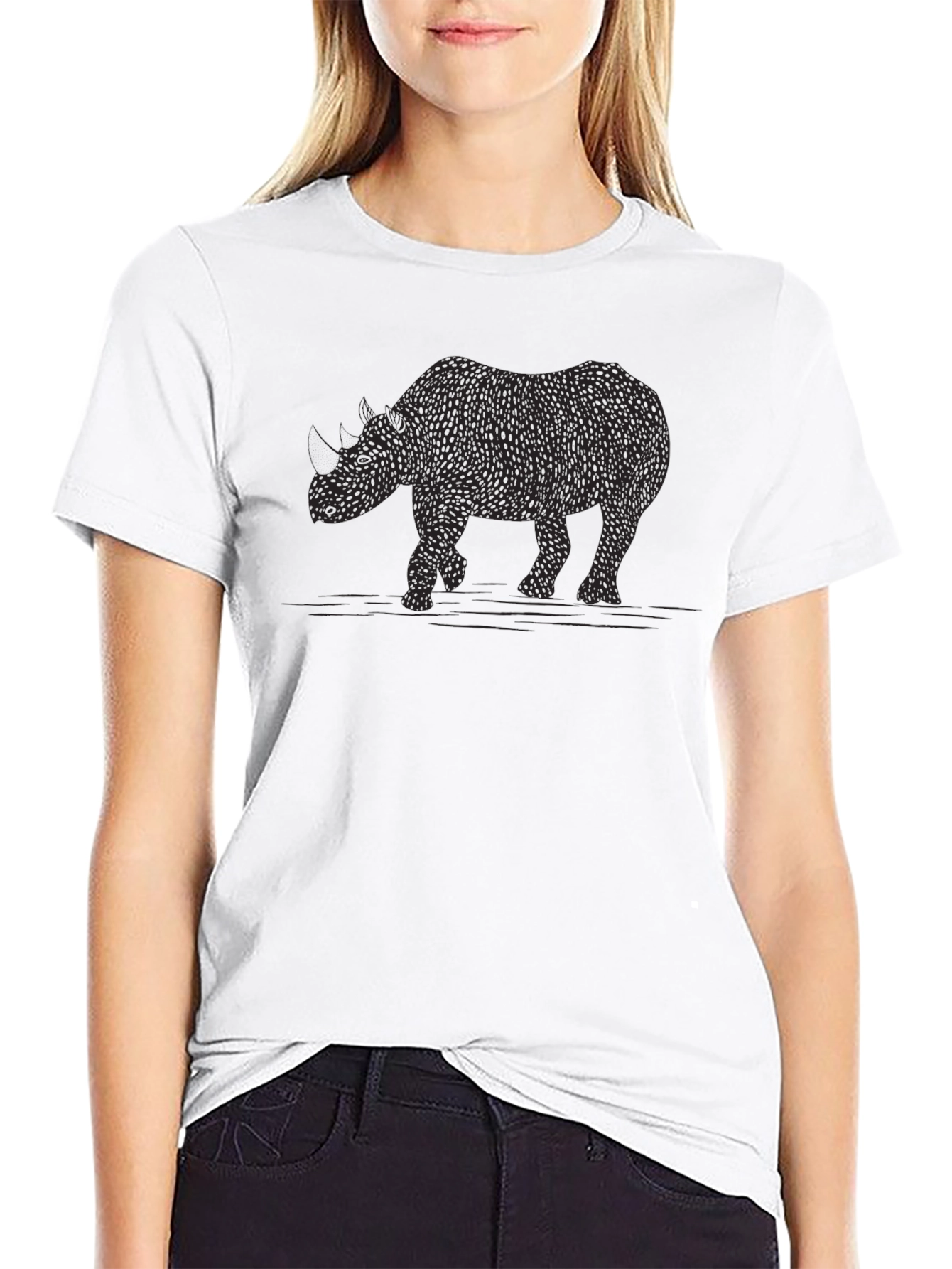Abstract Rhino Graphic Tee - Black