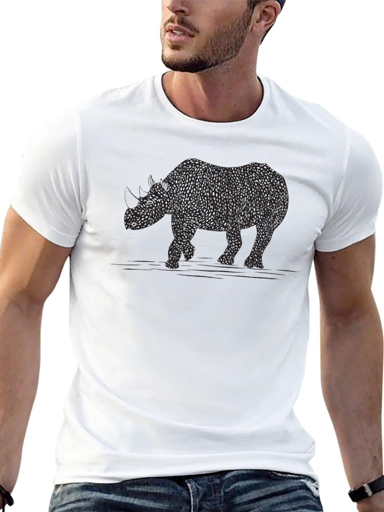Abstract Rhino Graphic Tee - Black