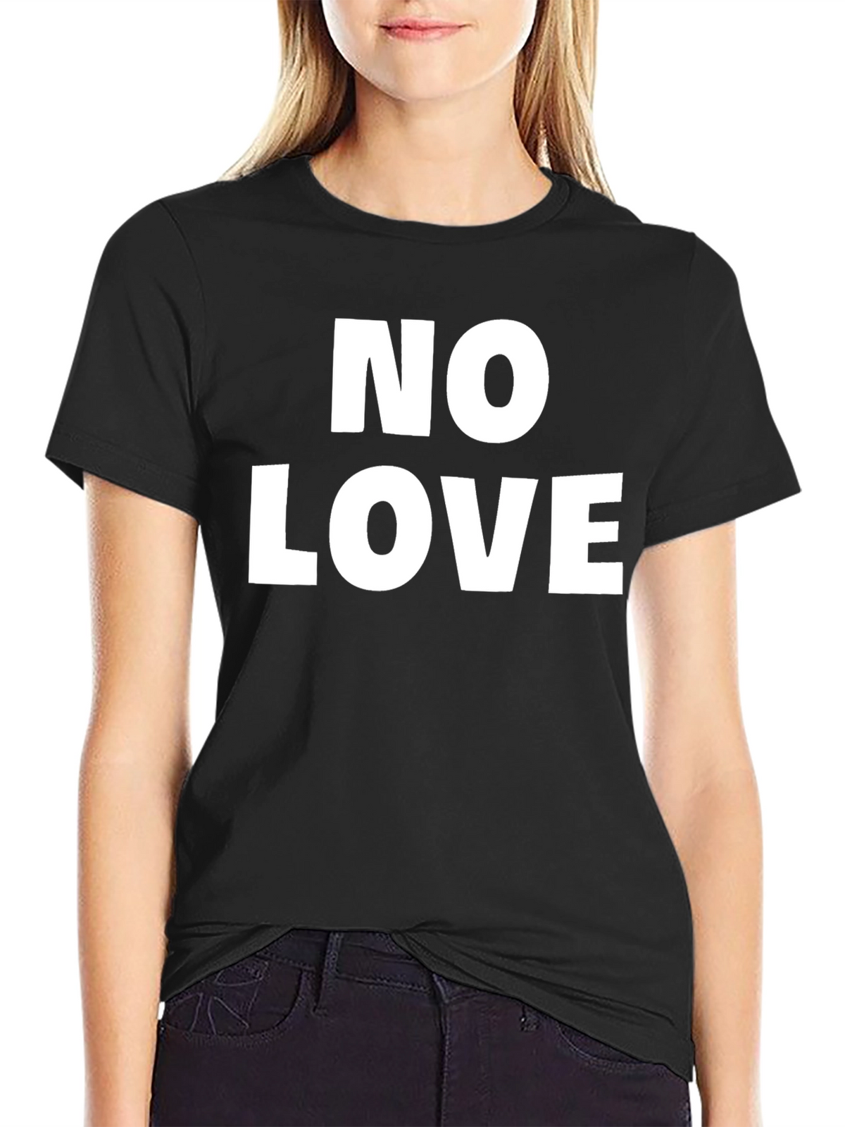 No Love Graphic Print Black T-Shirt