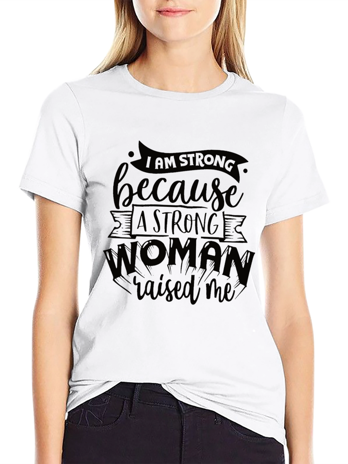 I Am Strong Black Graphic T-Shirt