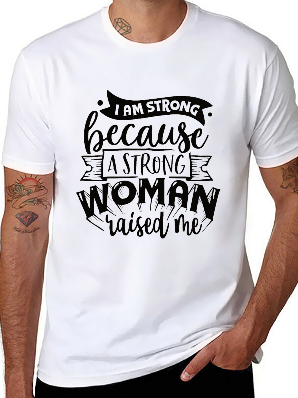 I Am Strong Black Graphic T-Shirt