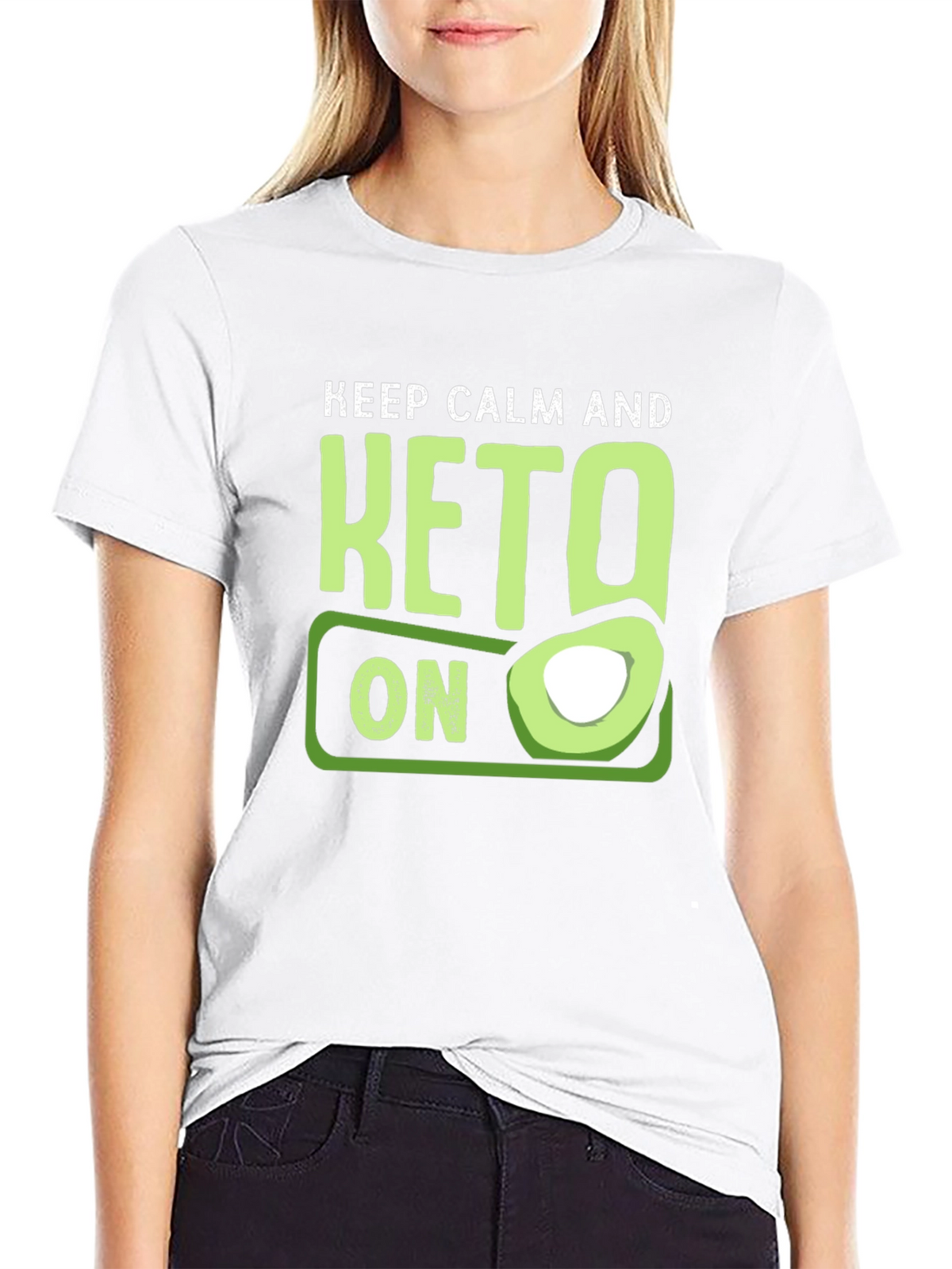 Keep Calm and Keto On T-Shirt Avocado Graphic Tee