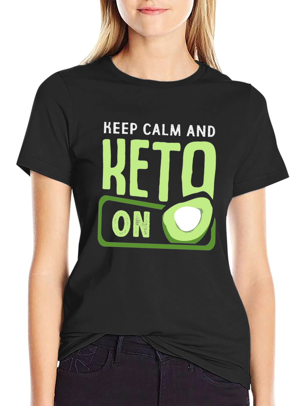 Keep Calm and Keto On T-Shirt Avocado Graphic Tee