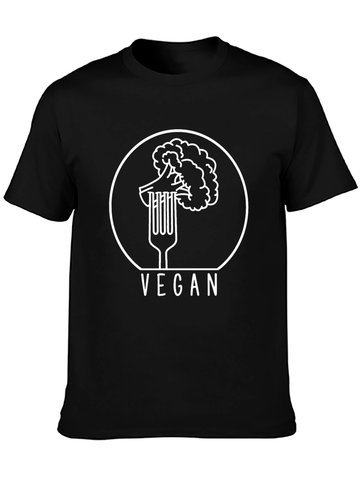 Vegan T-Shirt with Broccoli Fork Design