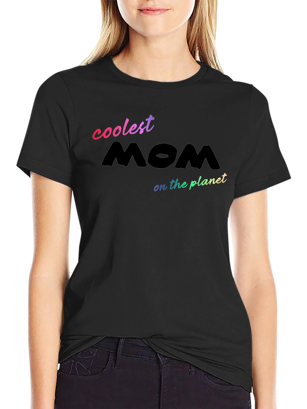 Coolest Mom on the Planet Black T-Shirt
