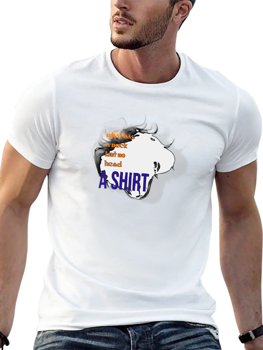Funny T-Shirt: What has a neck but no head?