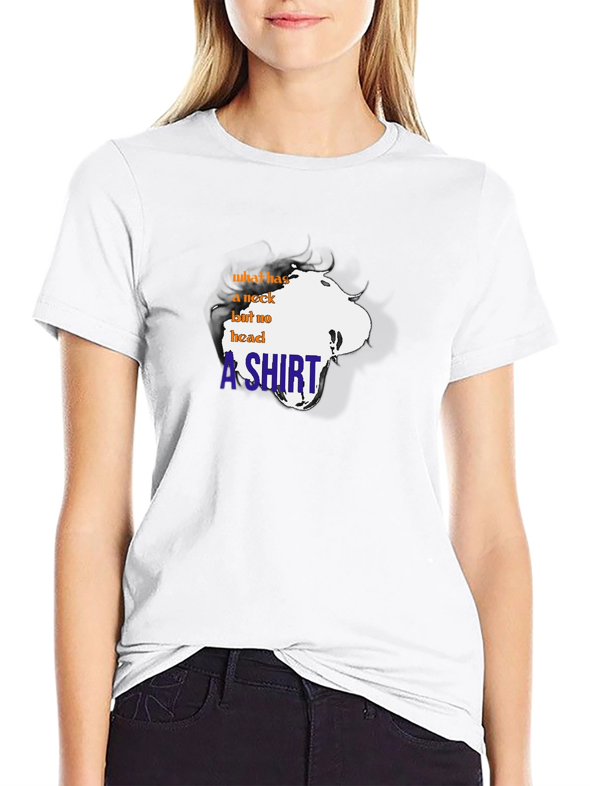 Funny T-Shirt: What has a neck but no head?
