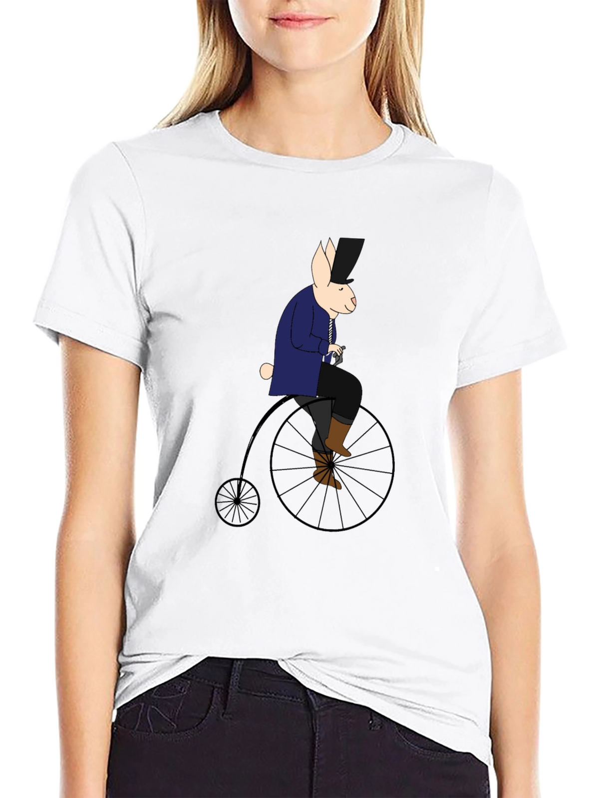 Rabbit on Penny Farthing T-Shirt