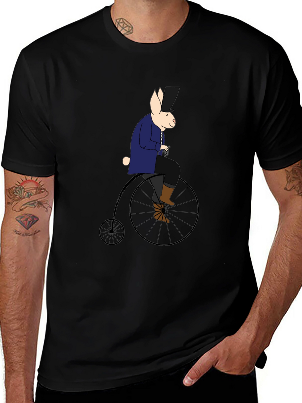 Rabbit on Penny Farthing T-Shirt