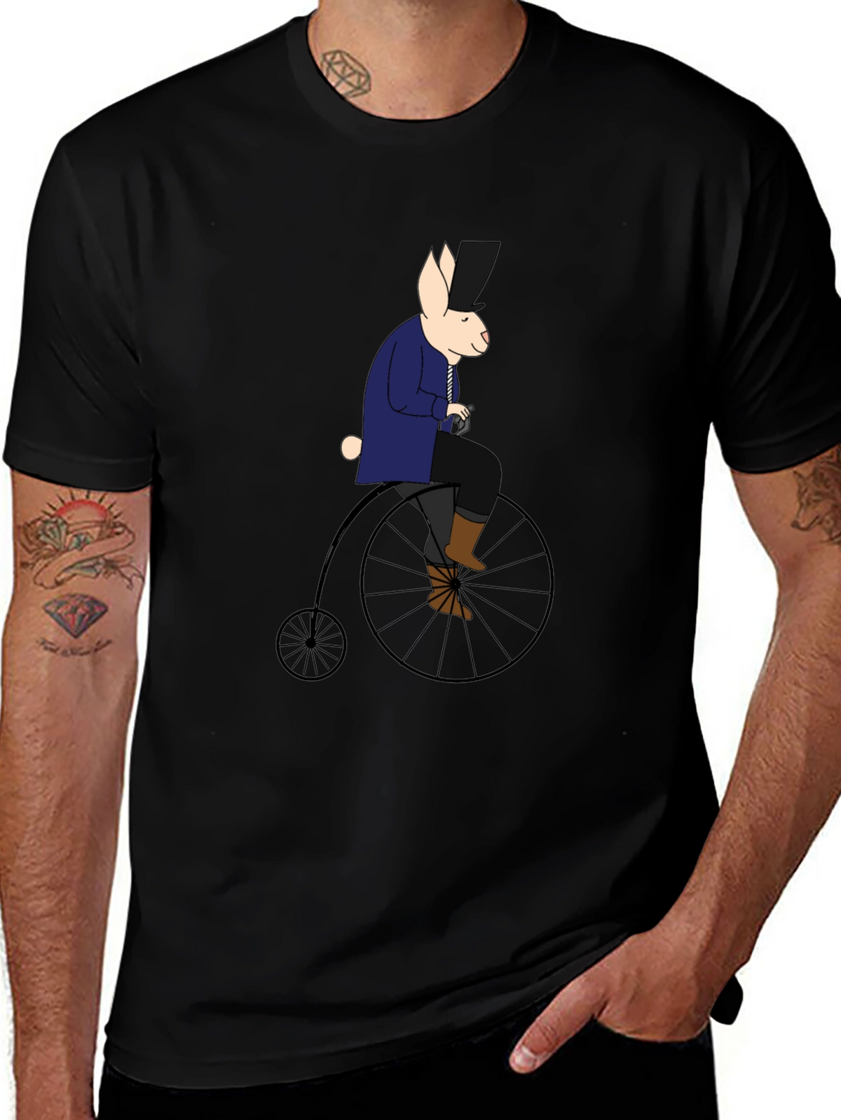 Rabbit on Penny Farthing T-Shirt