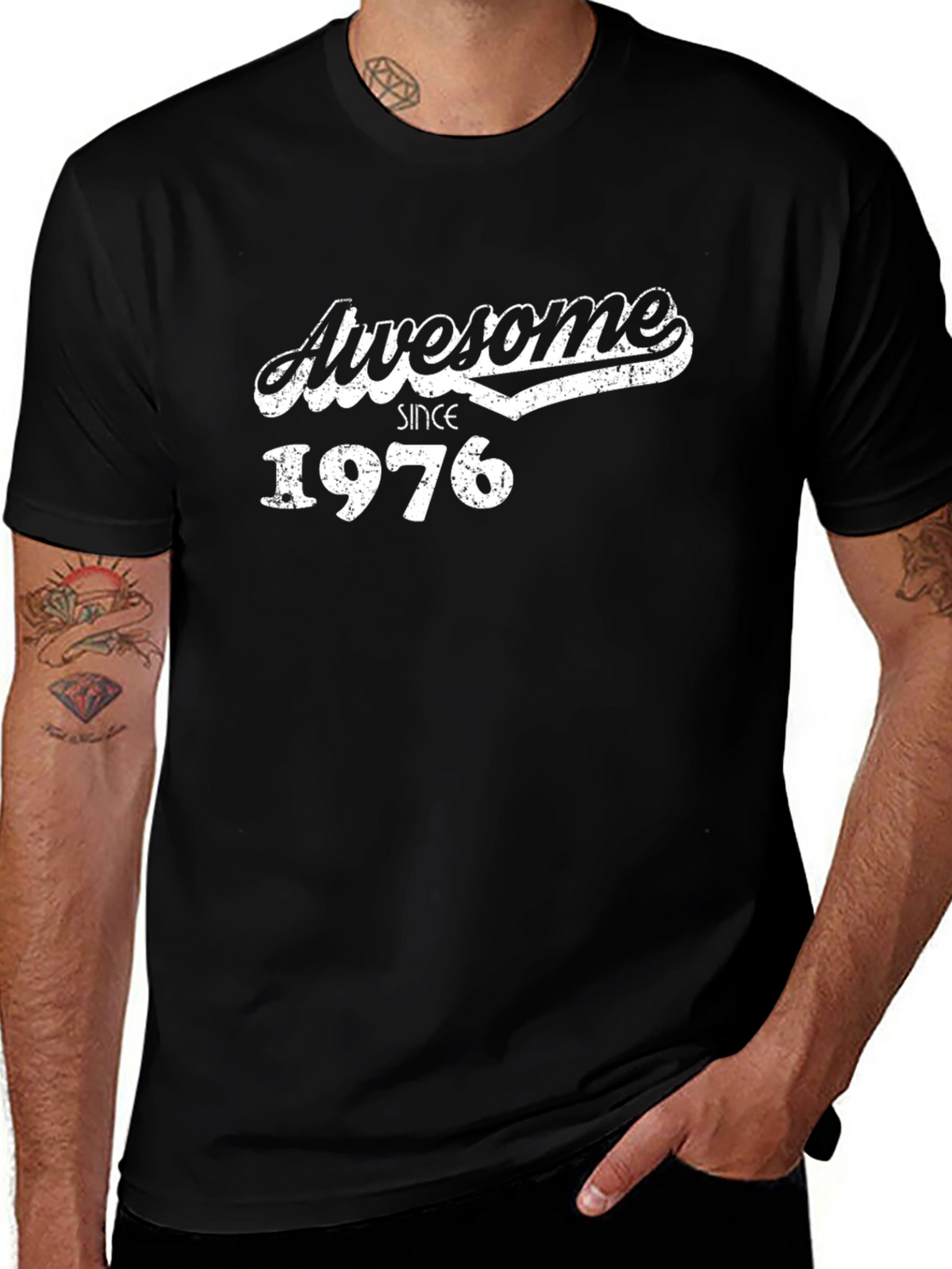 Awesome Since 1976 Black Graphic Tee