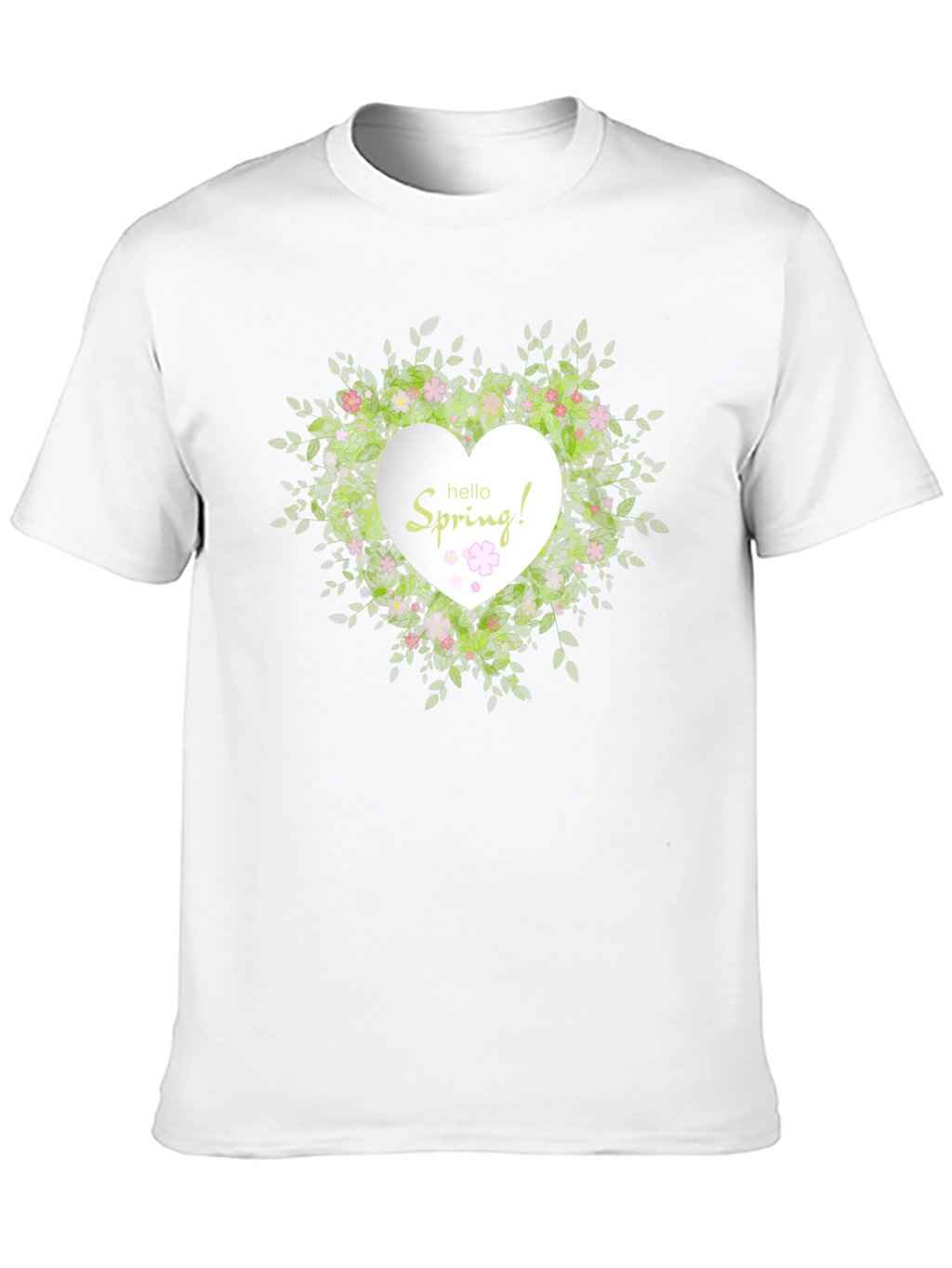 Spring Floral Heart T-Shirt - Black Cotton Tee