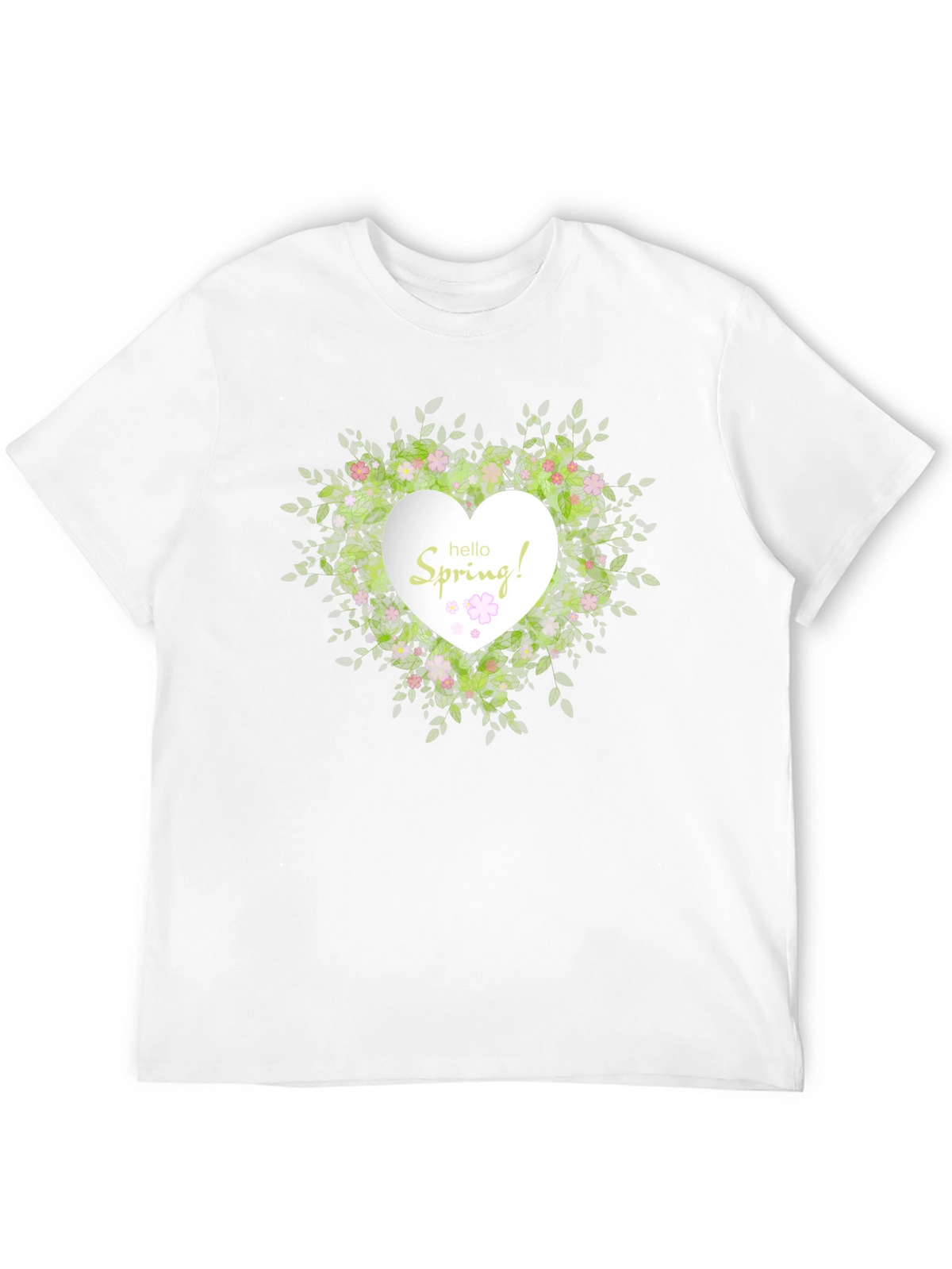 Spring Floral Heart T-Shirt - Black Cotton Tee