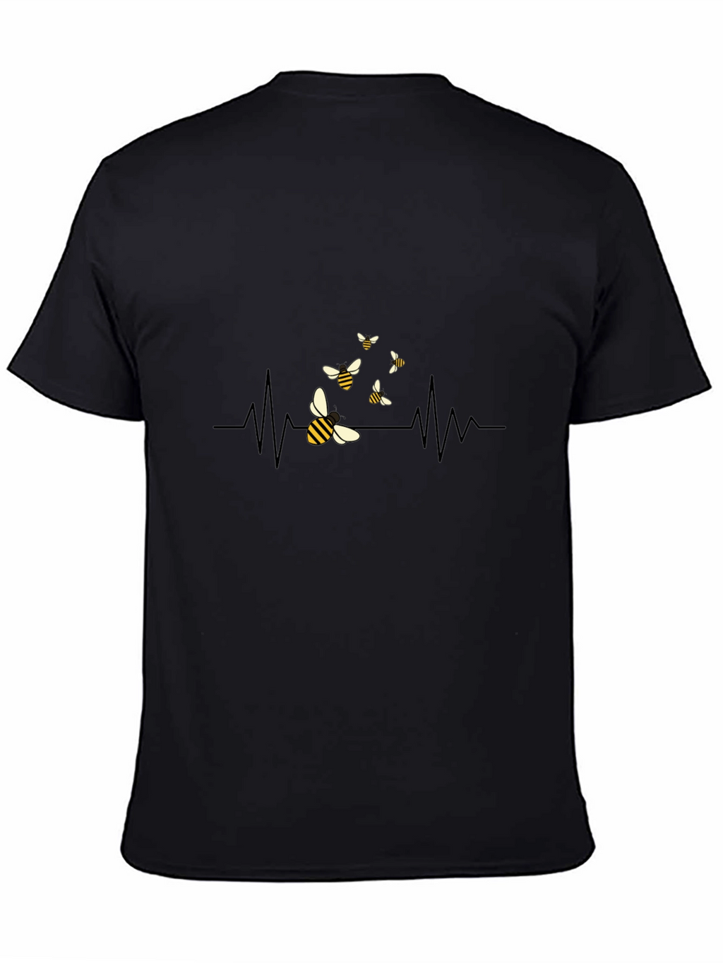 Bee Heartbeat T-Shirt - Black Graphic Tee