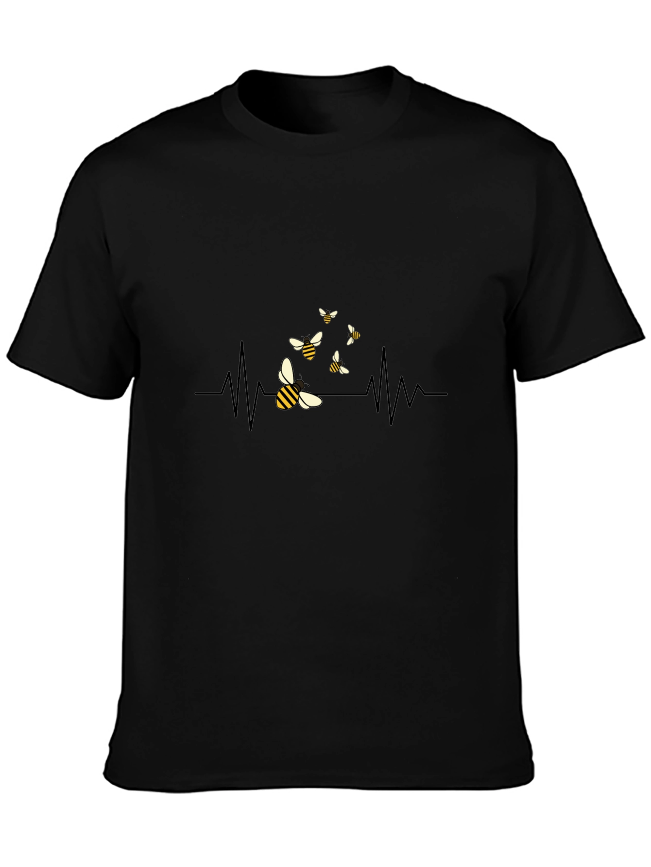 Bee Heartbeat T-Shirt - Black Graphic Tee