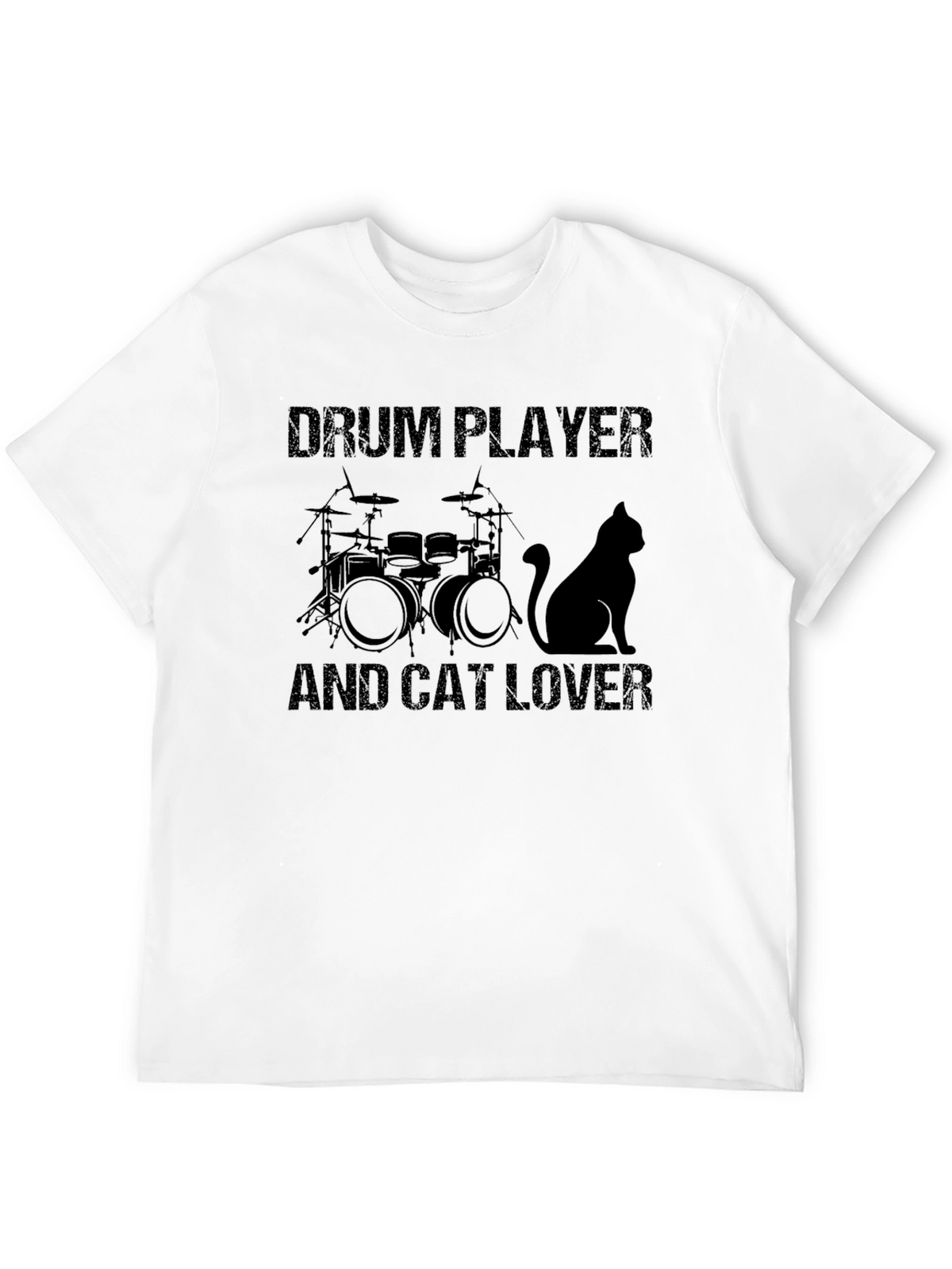 Drum Player & Cat Lover Graphic Tee