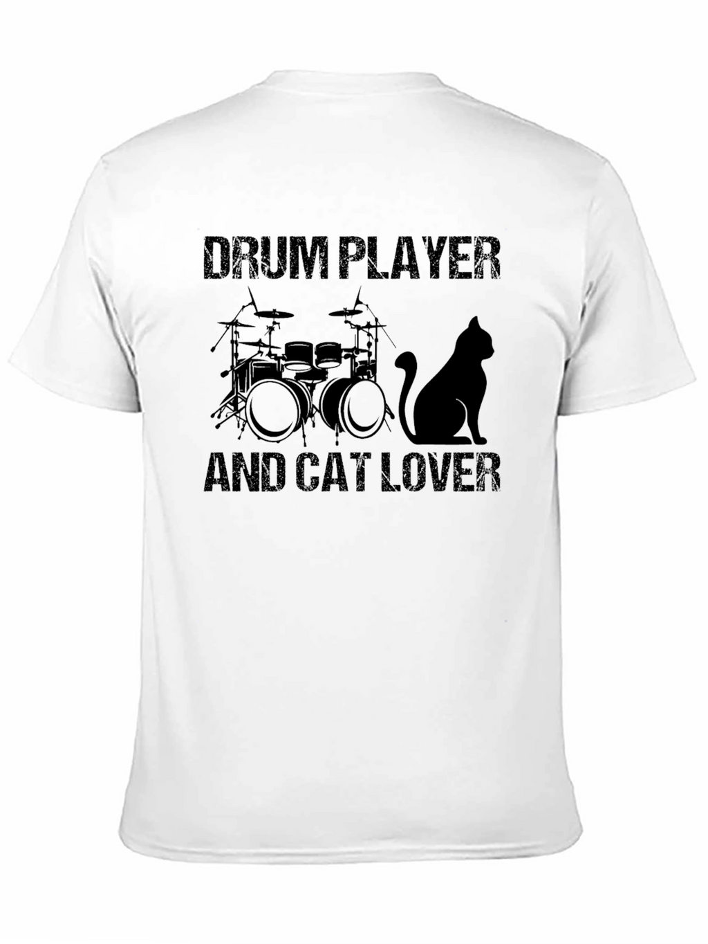 Drum Player & Cat Lover Graphic Tee