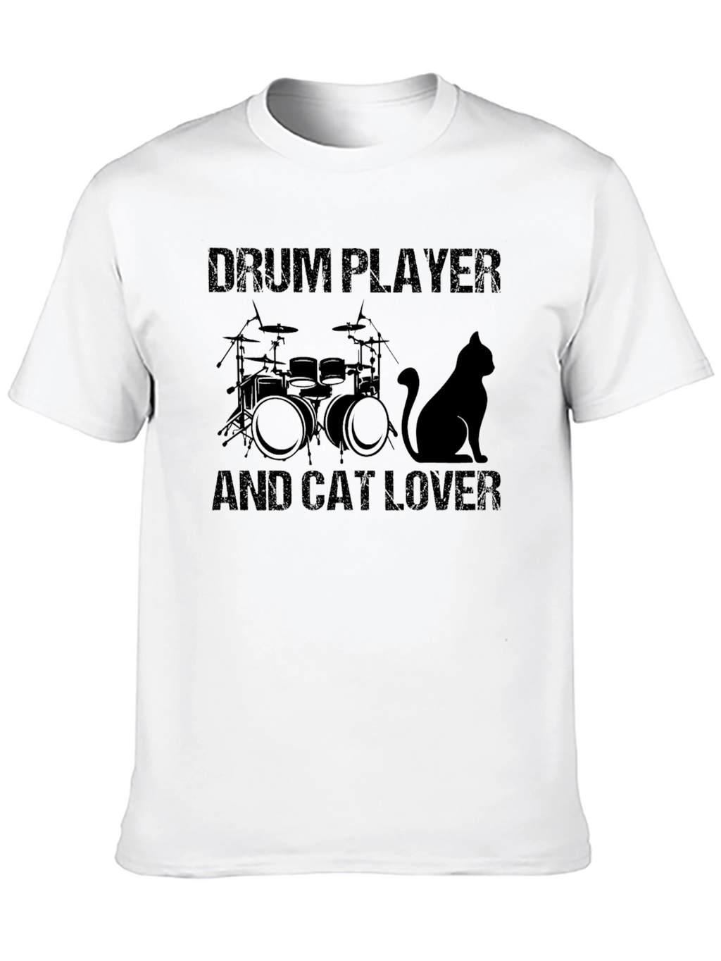 Drum Player & Cat Lover Graphic Tee