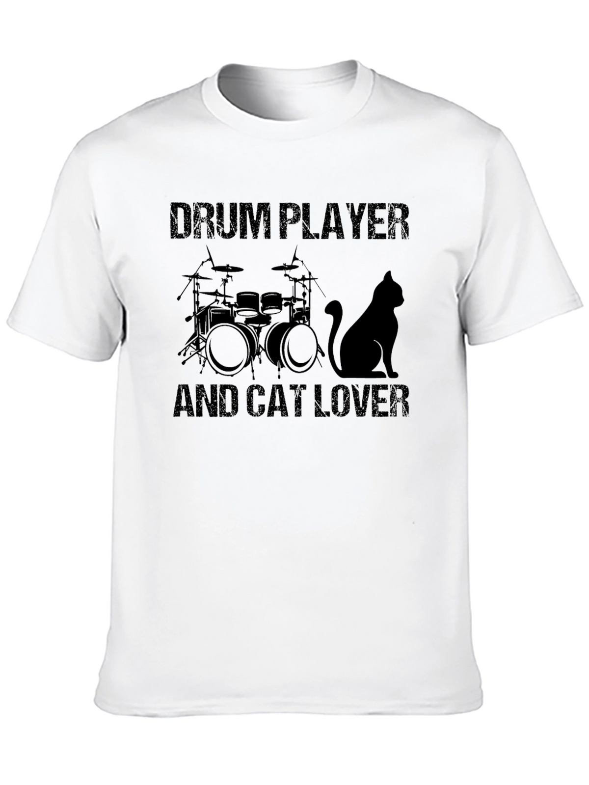 Drum Player & Cat Lover Graphic Tee