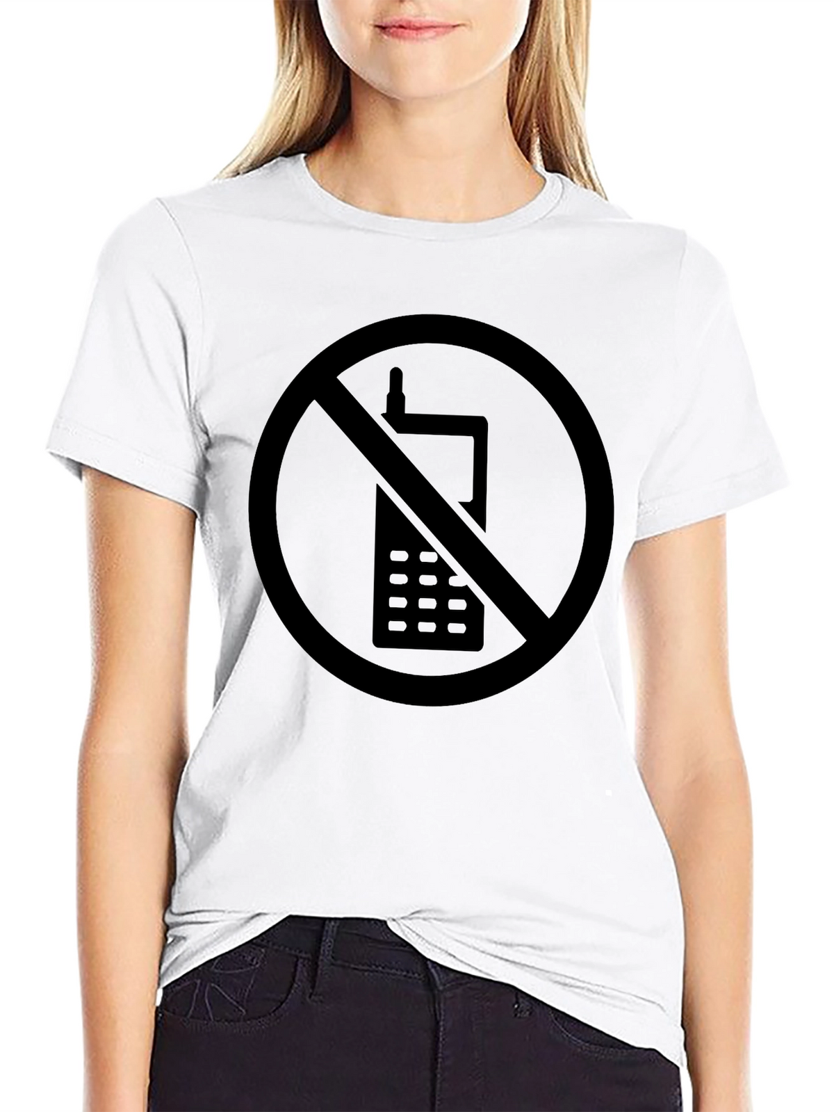 No Cellphone Zone Black T-Shirt - Modern Statement Tee
