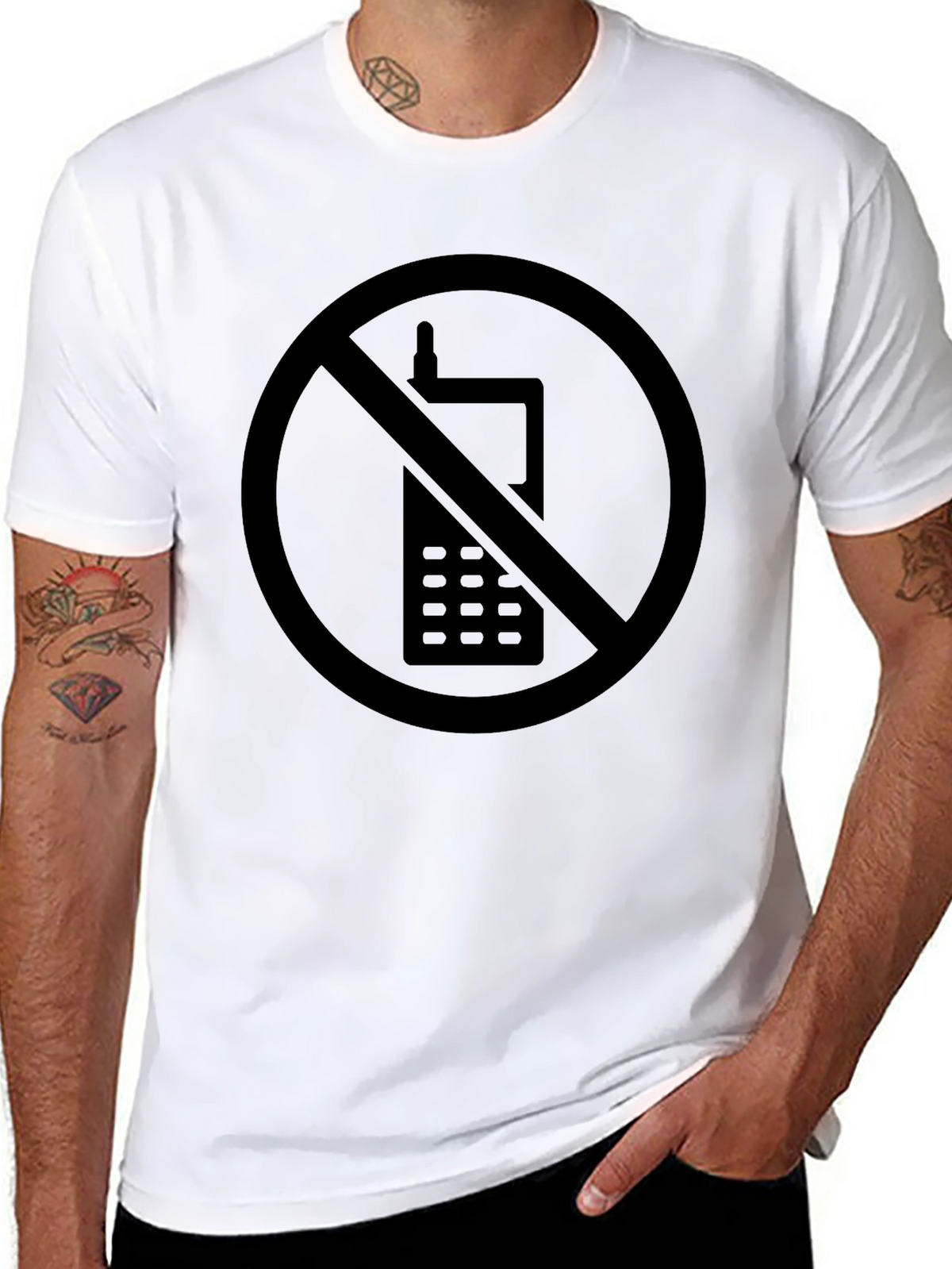 No Cellphone Zone Black T-Shirt - Modern Statement Tee