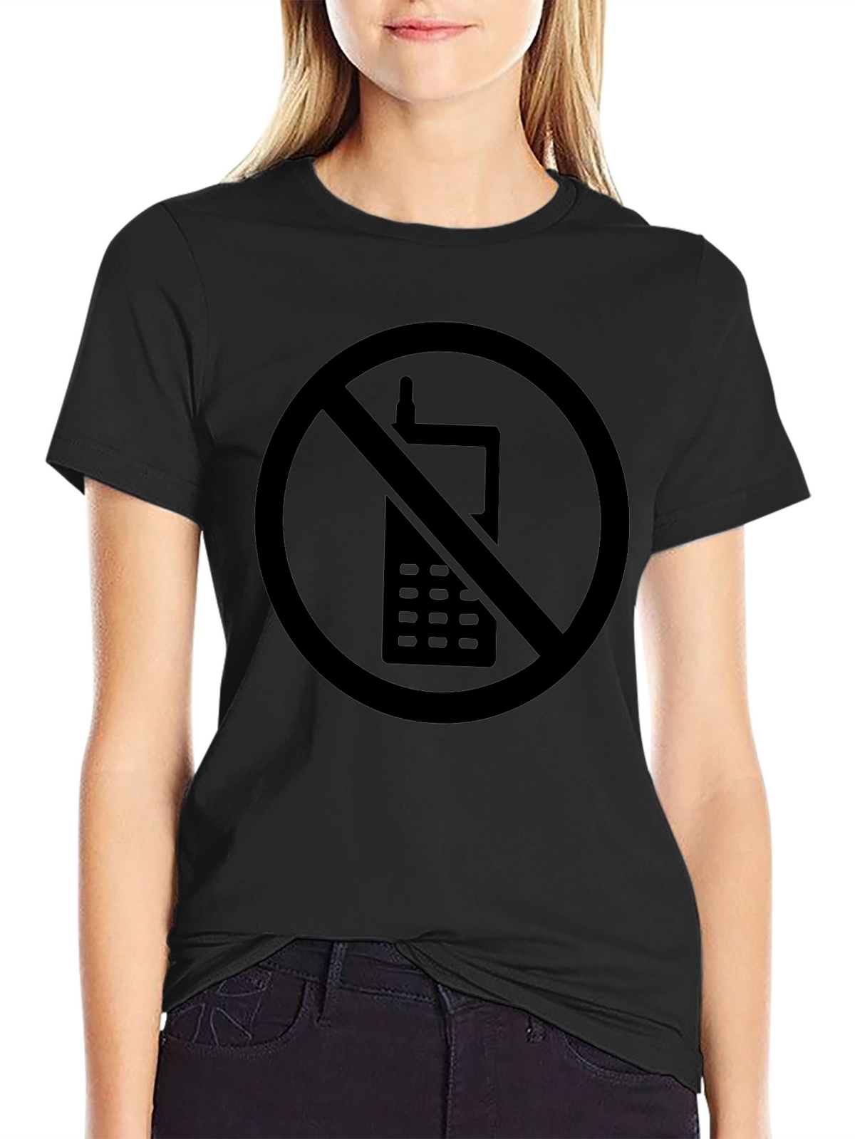 No Cellphone Zone Black T-Shirt - Modern Statement Tee