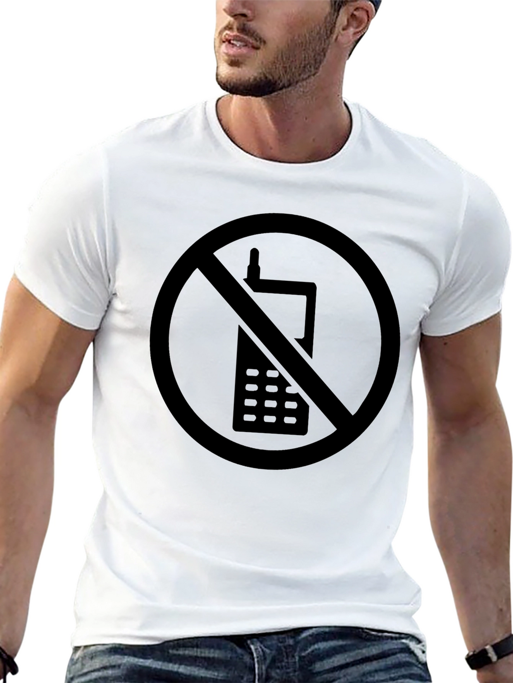 No Cellphone Zone Black T-Shirt - Modern Statement Tee