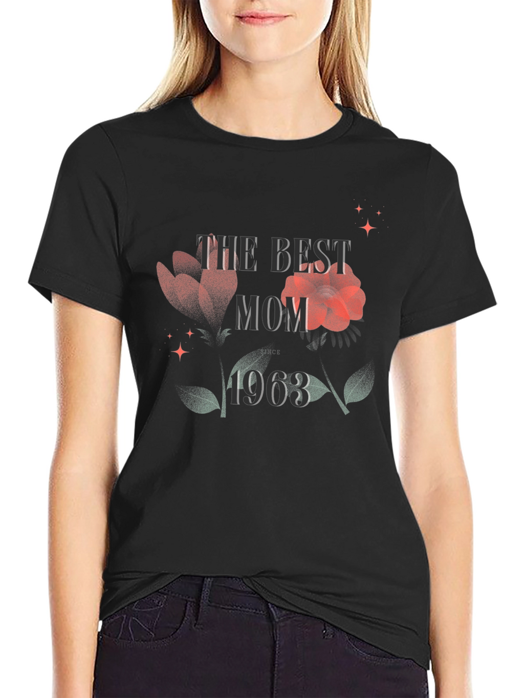 Best Mom 1963 Floral Graphic T-Shirt