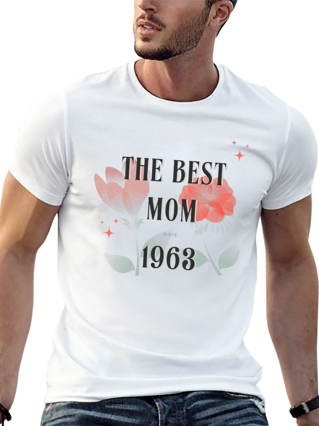 Best Mom 1963 Floral Graphic T-Shirt