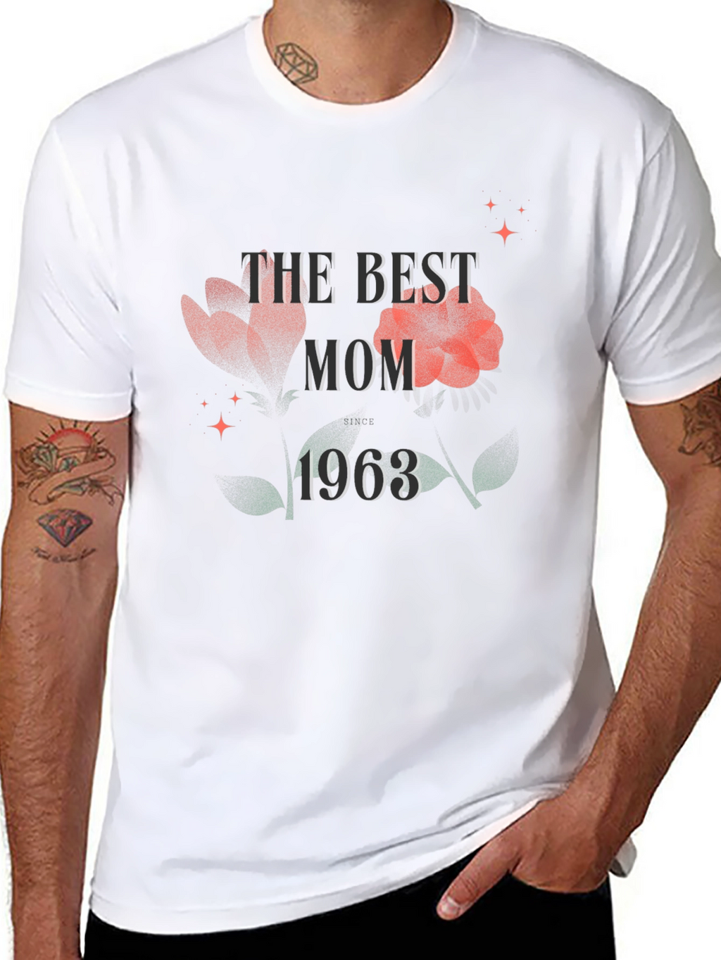 Best Mom 1963 Floral Graphic T-Shirt