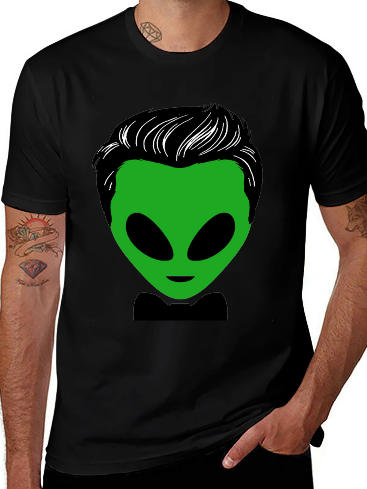 Alien with Hair T-Shirt - Unique Graphic Tee