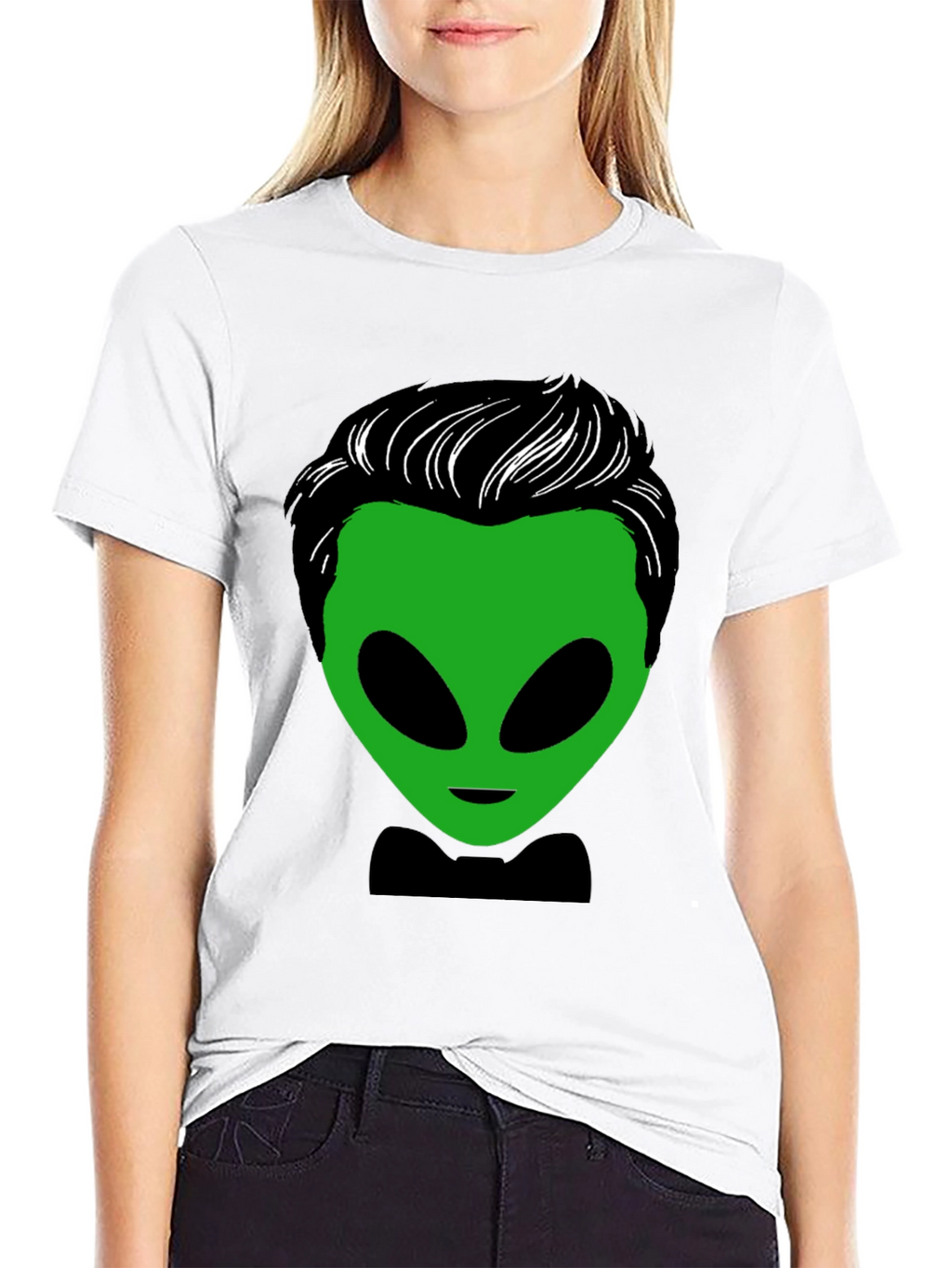 Alien with Hair T-Shirt - Unique Graphic Tee