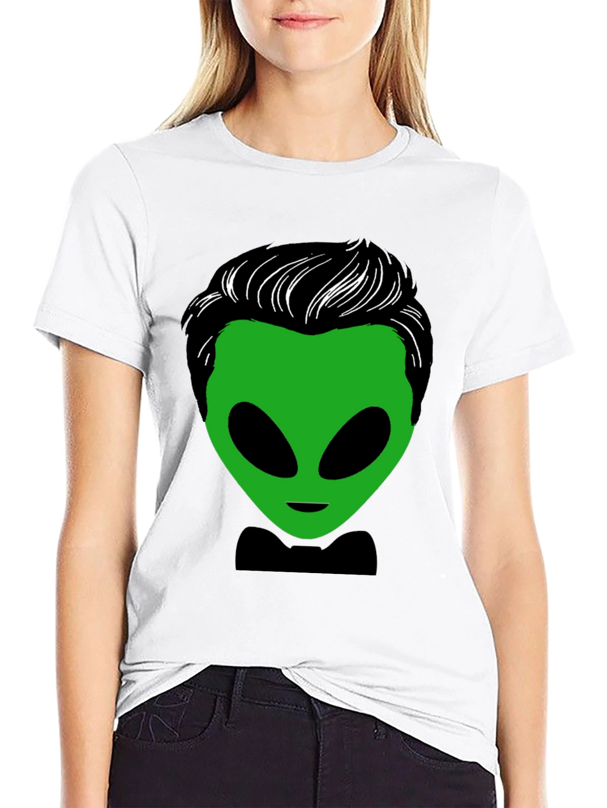 Alien with Hair T-Shirt - Unique Graphic Tee