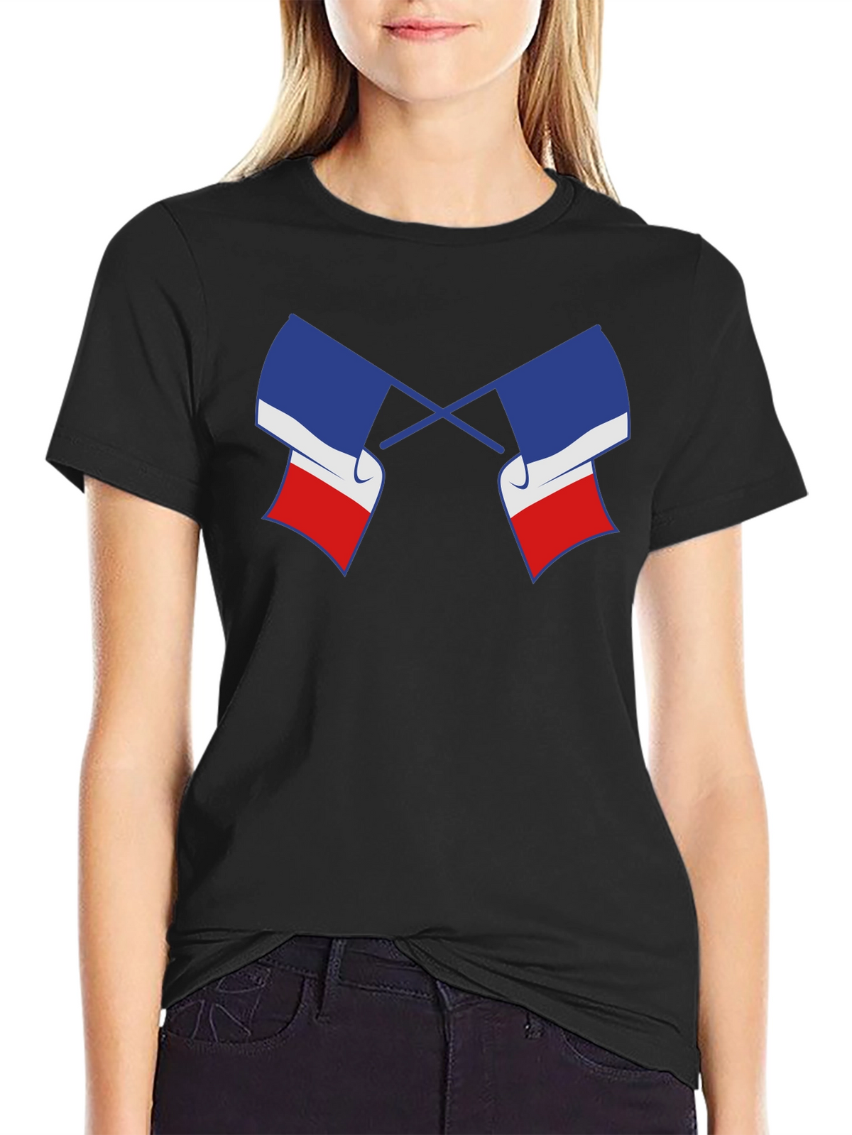 Crossed French Flag Graphic Tee