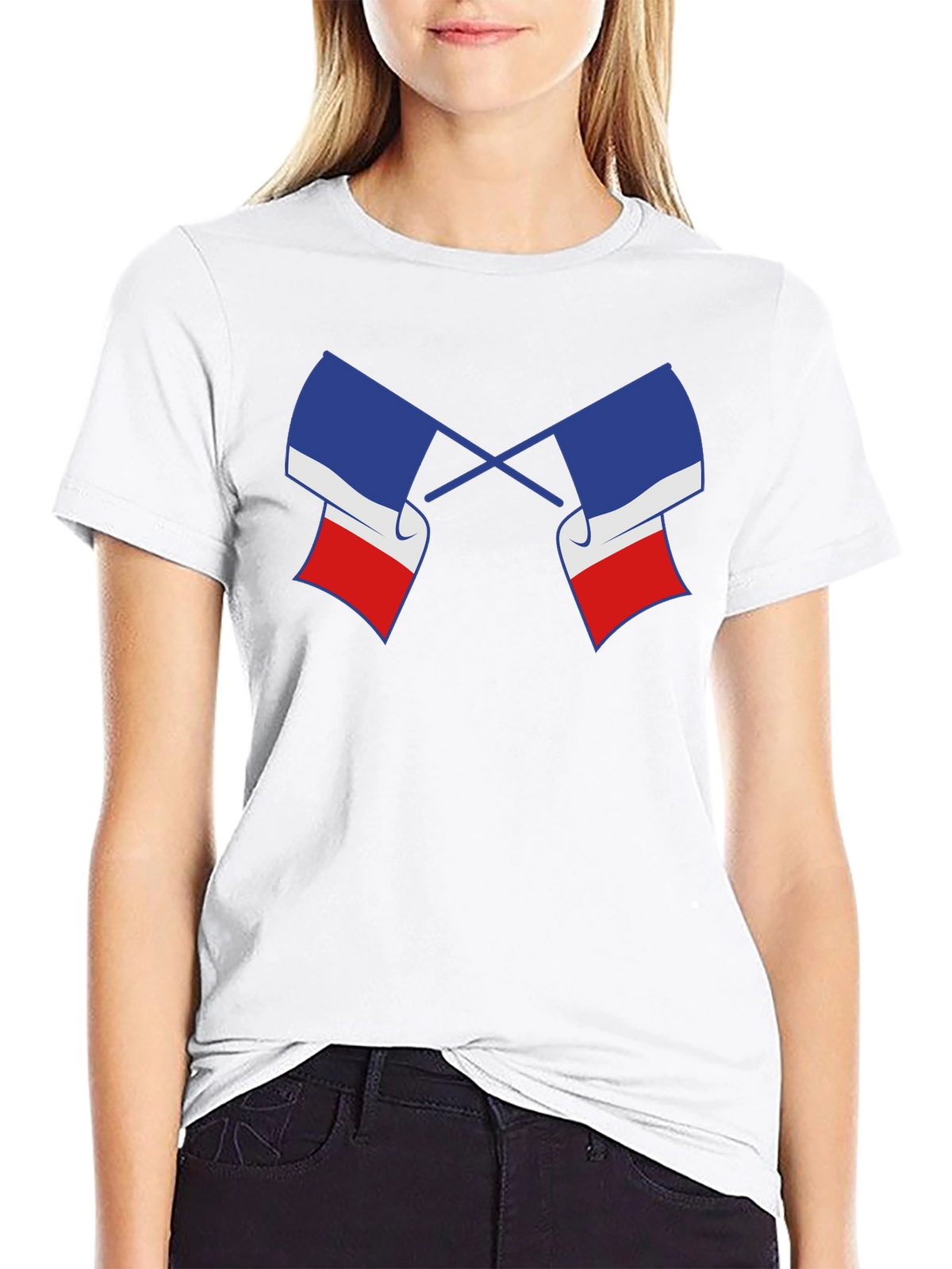 Crossed French Flag Graphic Tee