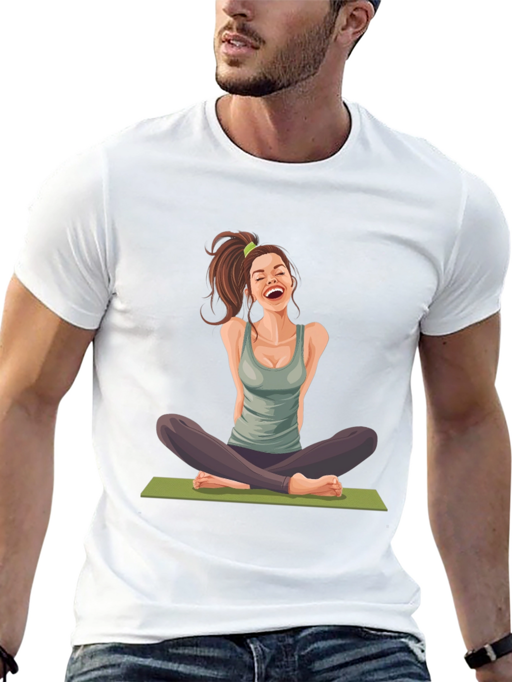 Yoga Girl Graphic Black T-Shirt