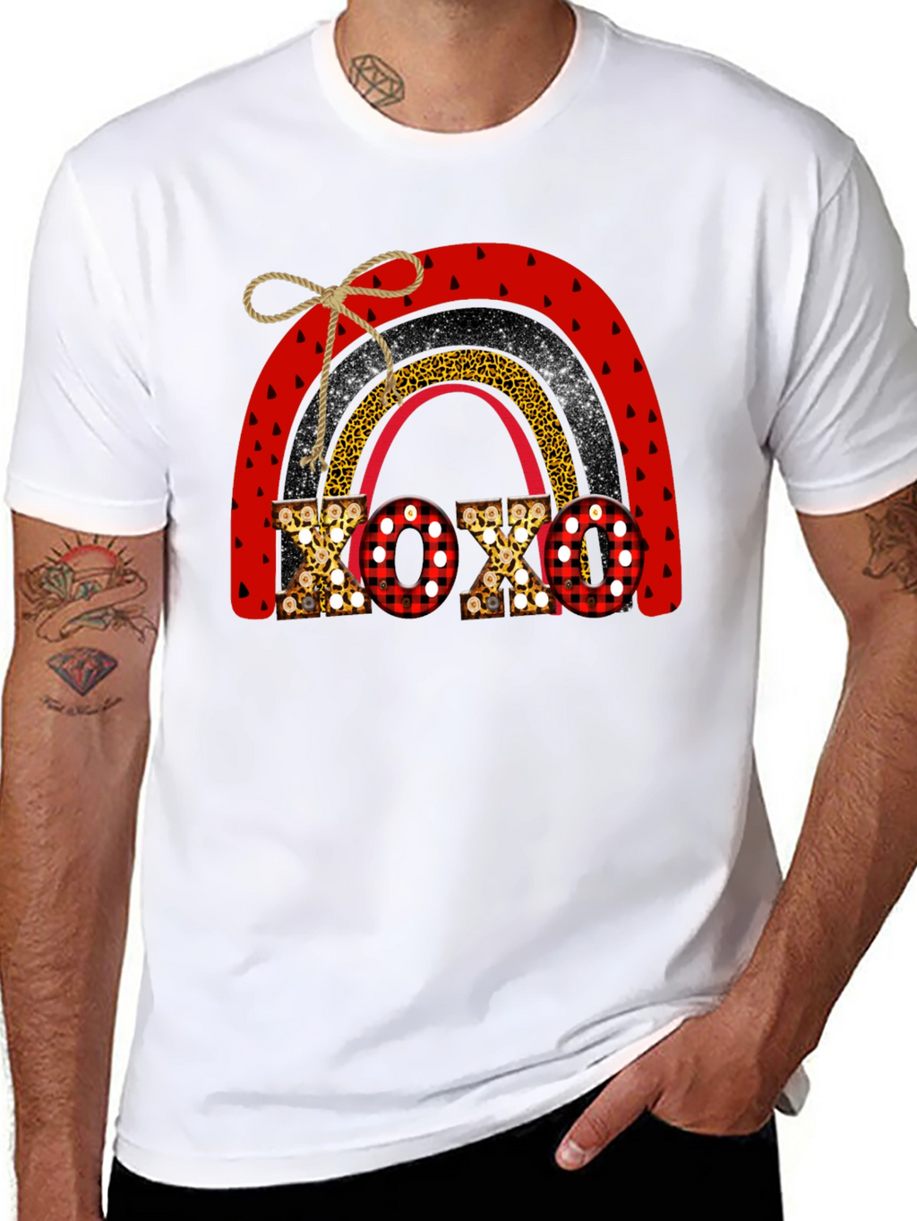 XOXO Valentine Rainbow Graphic Tee