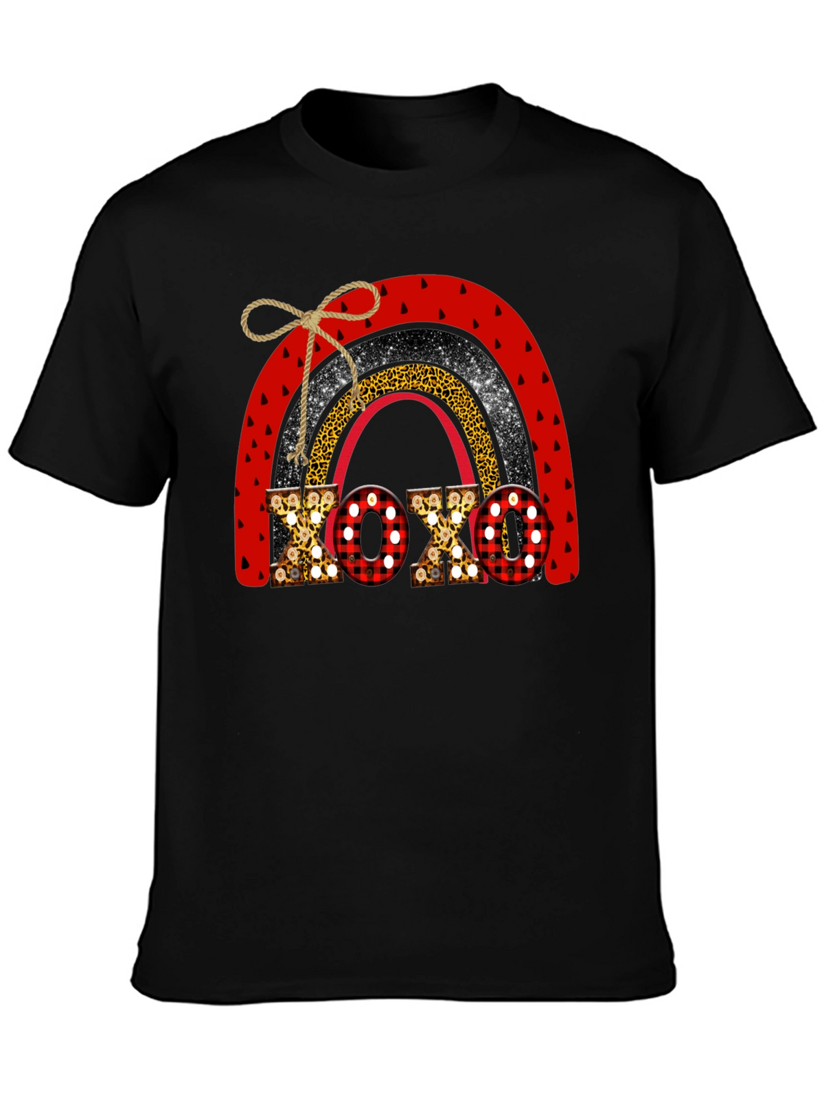 XOXO Valentine Rainbow Graphic Tee