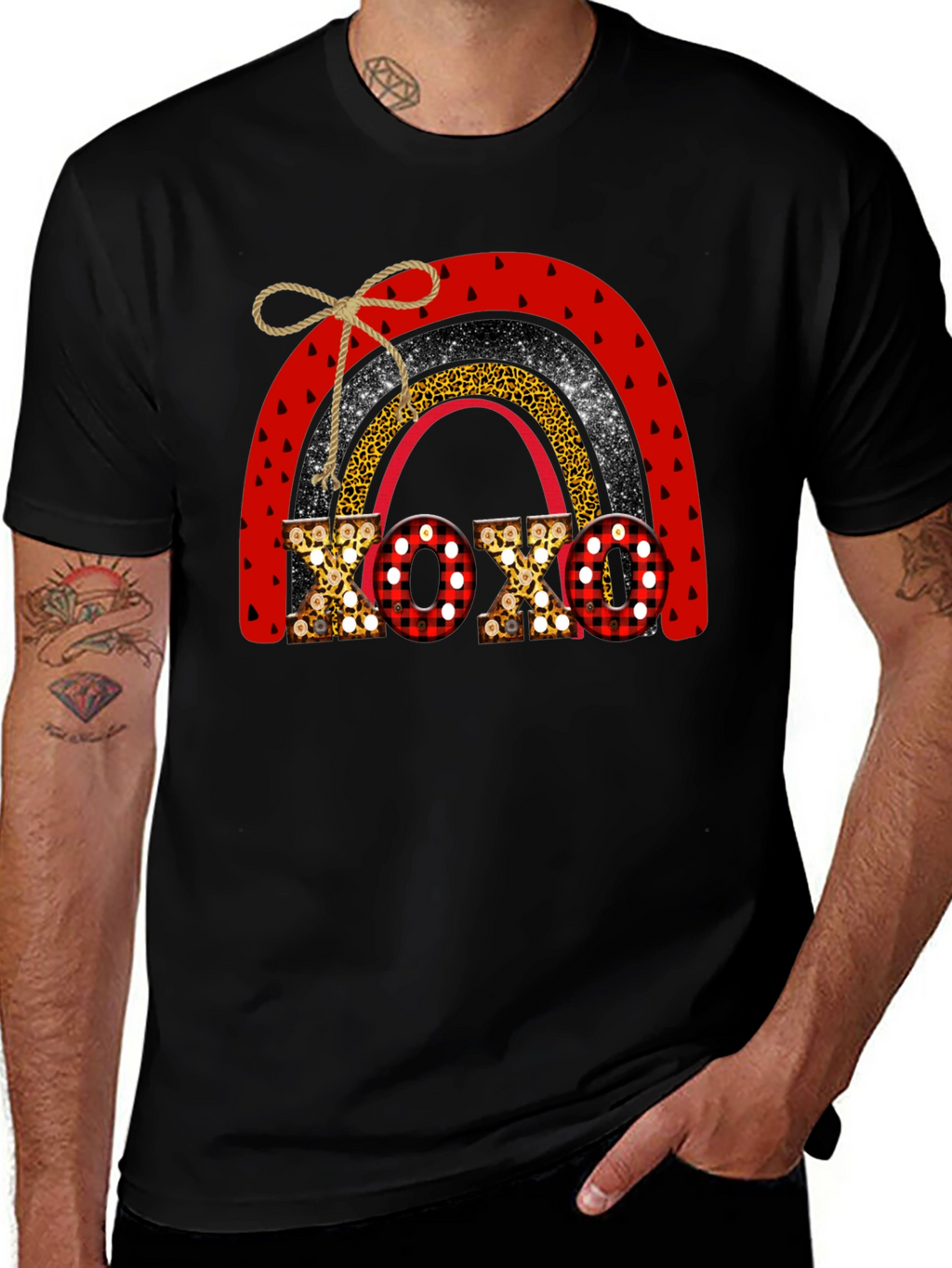 XOXO Valentine Rainbow Graphic Tee