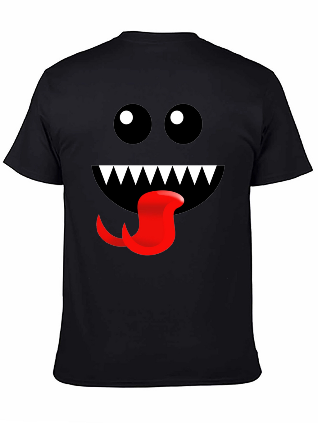 Monster Face Graphic Tee - Fun Black T-Shirt