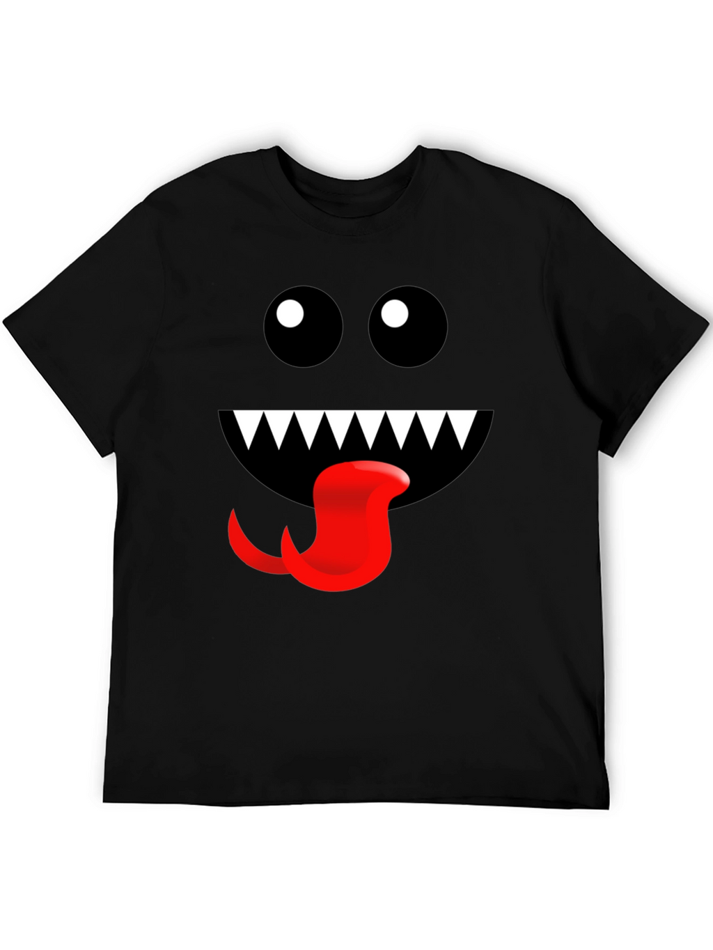 Monster Face Graphic Tee - Fun Black T-Shirt