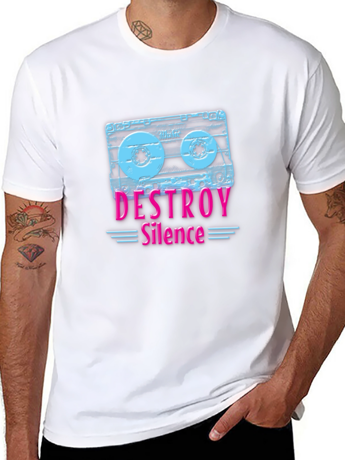 Destroy Silence Cassette Tape Graphic Tee