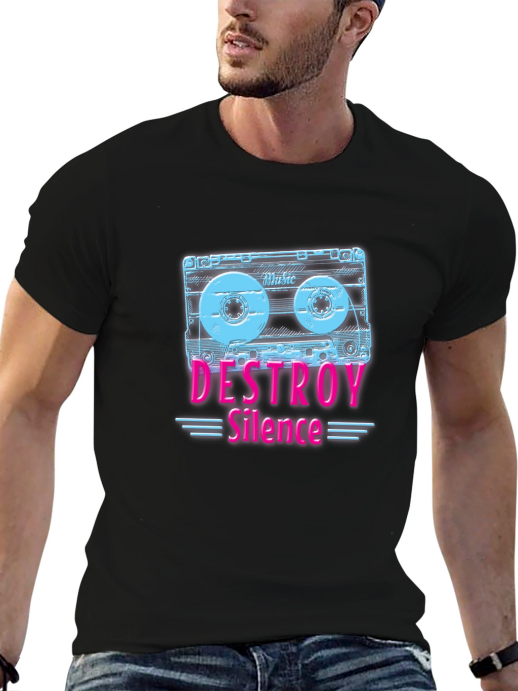 Destroy Silence Cassette Tape Graphic Tee