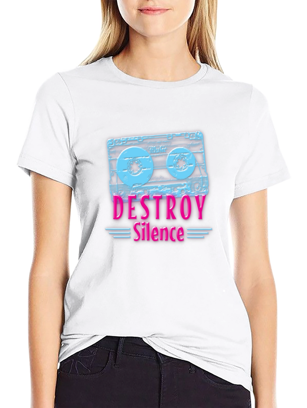 Destroy Silence Cassette Tape Graphic Tee