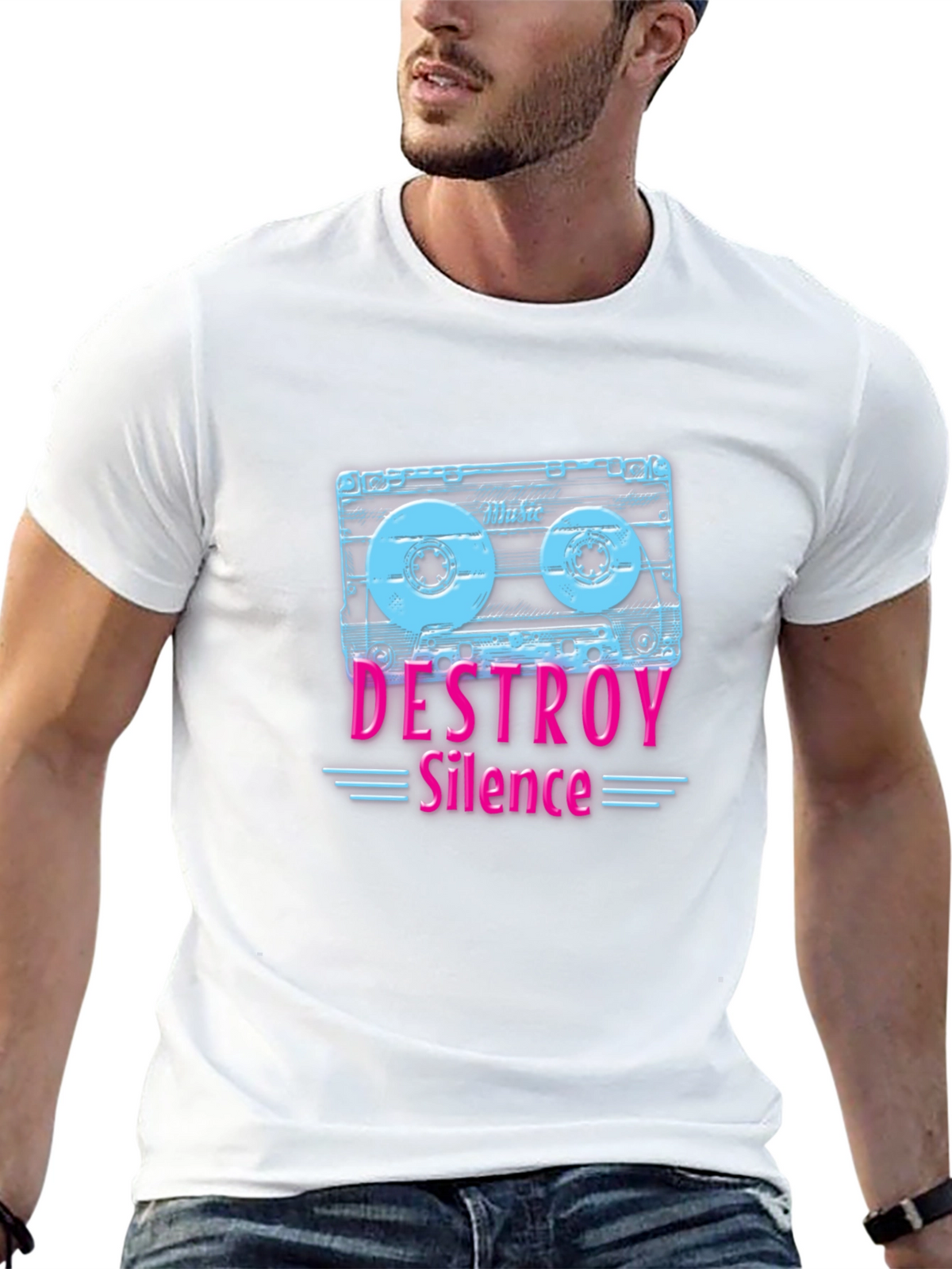 Destroy Silence Cassette Tape Graphic Tee