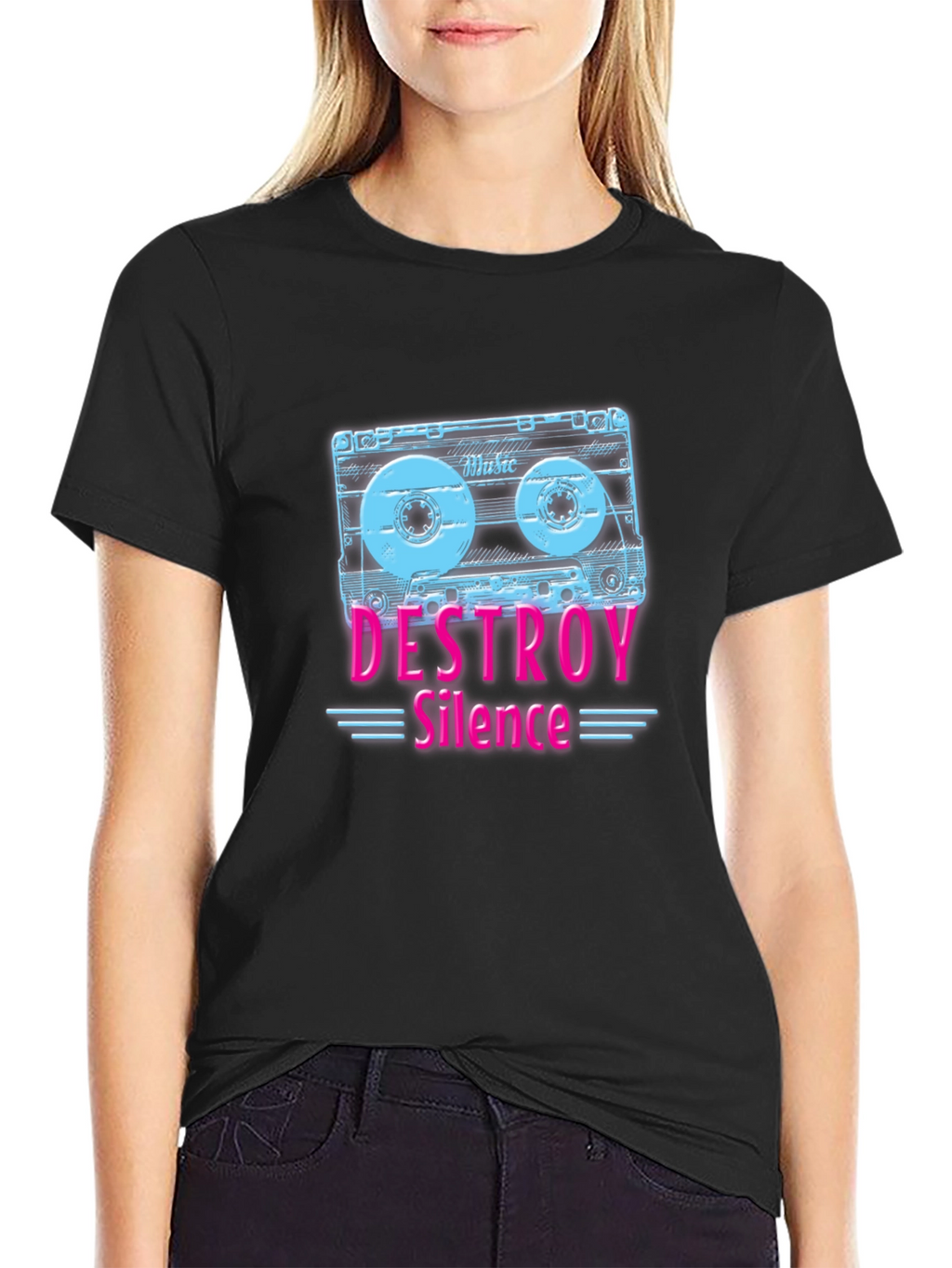 Destroy Silence Cassette Tape Graphic Tee