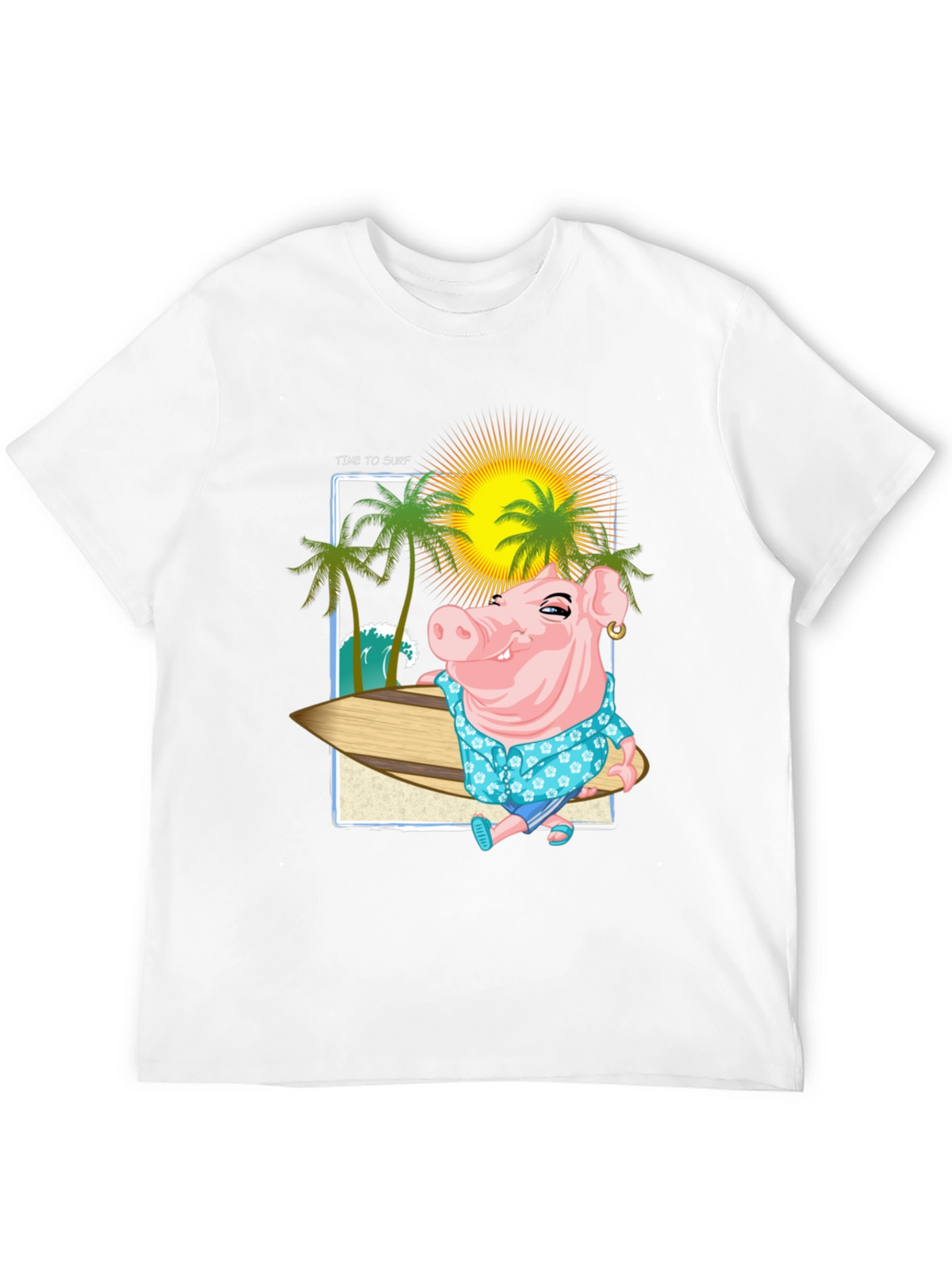 Surfs Up Pig Graphic T-Shirt