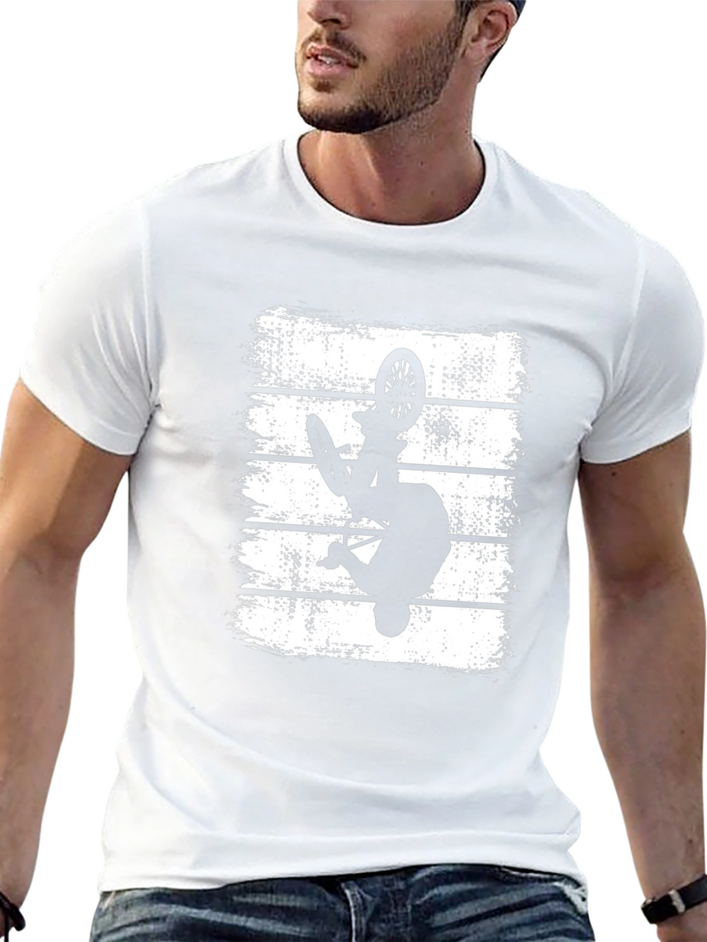 BMX Rider Silhouette Graphic Tee - Black